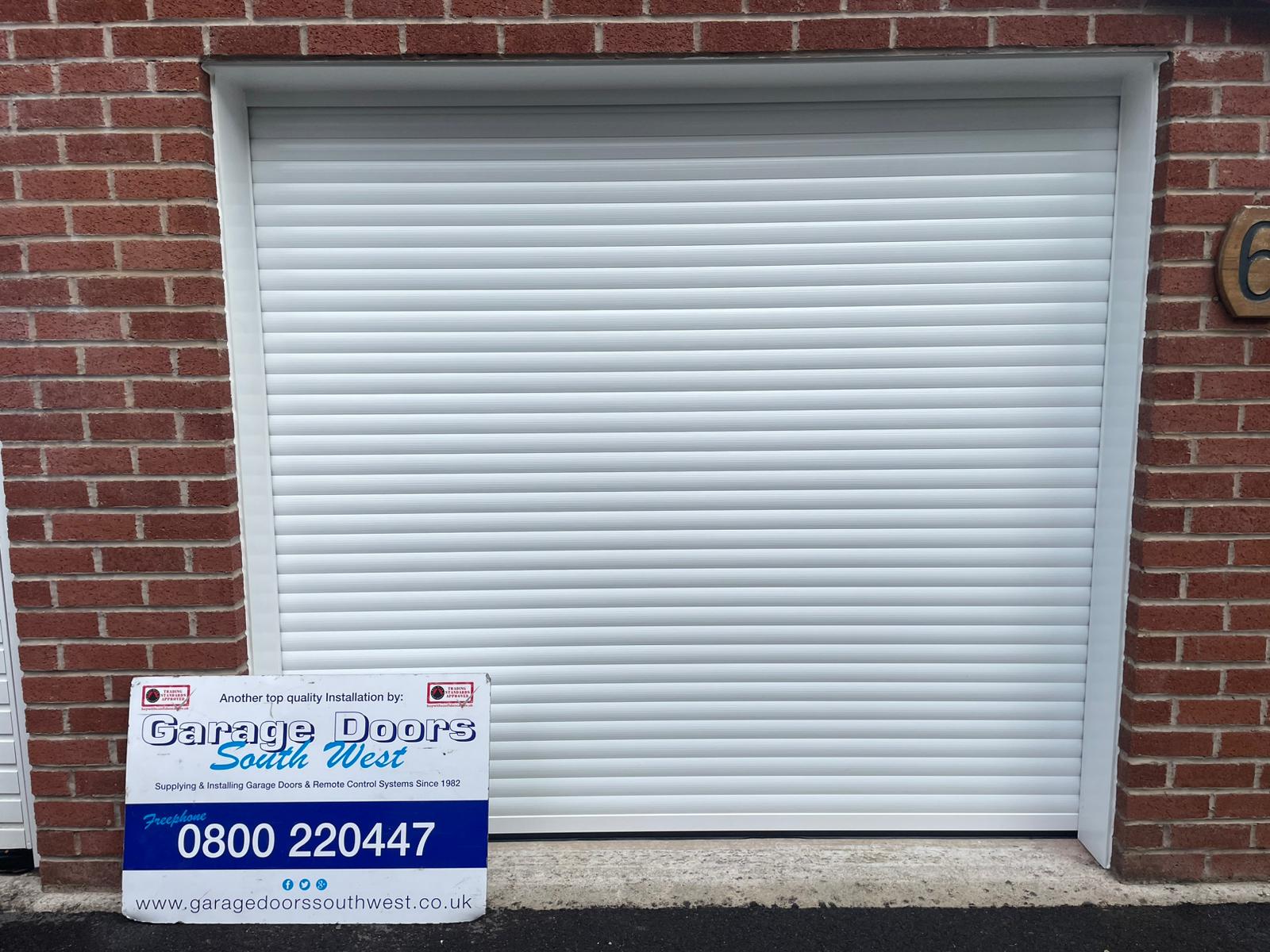 GDSW Outside view of a roller door installed in Bovey Tracey Devon